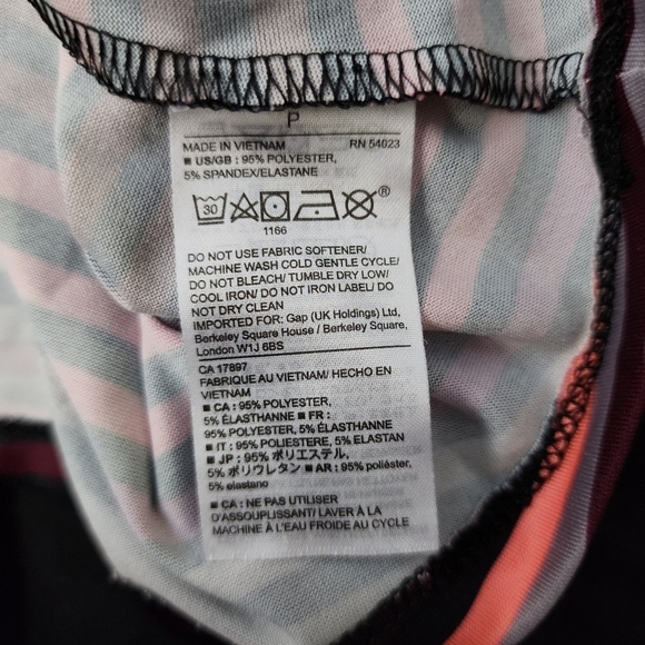 Gap Fit Pink Striped Athletic Tank Top Women's Small S Strappy Criss Cross Back - Picture 7 of 7